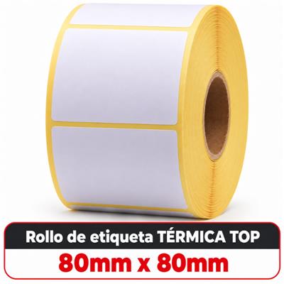 Rollo de etiqueta termica 80mm x 80mm x 500